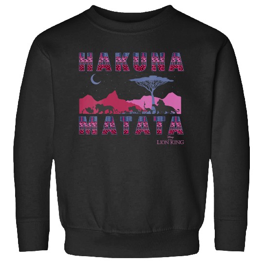 Womens Disney The Lion King Hakuna Matata Moon And Mountains V-Neck Sweatshirts
