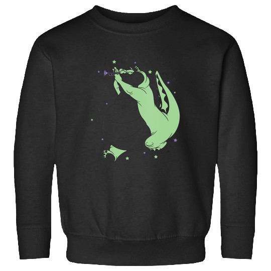 Womens Disney The Princess And The Frog Louis Playing Trumpet V-Neck Sweatshirts