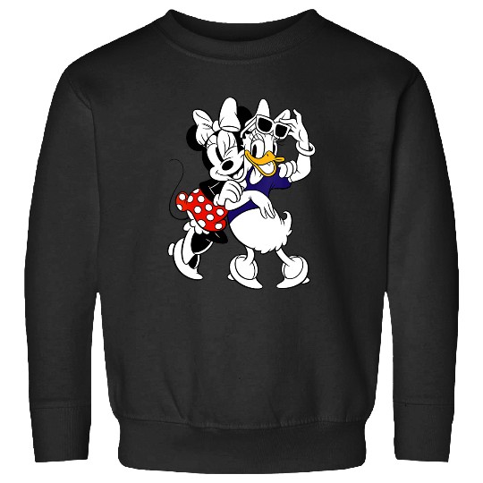 Womens Disney Mickey and Friends Minnie Mouse and Daisy Duck BFF V-Neck Sweatshirts