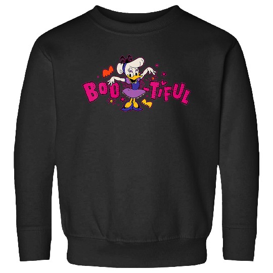 Womens Disney Daisy Duck in Costume BOO-tiful Spooky Cute Halloween V-Neck Sweatshirts