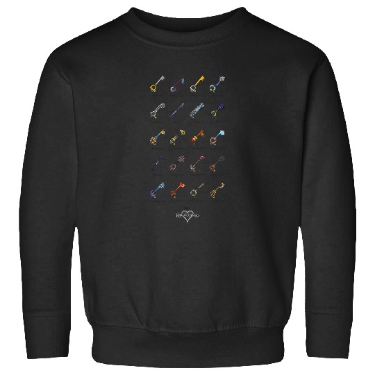Disneys Kingdom Hearts Keyblades with Names Sweatshirts