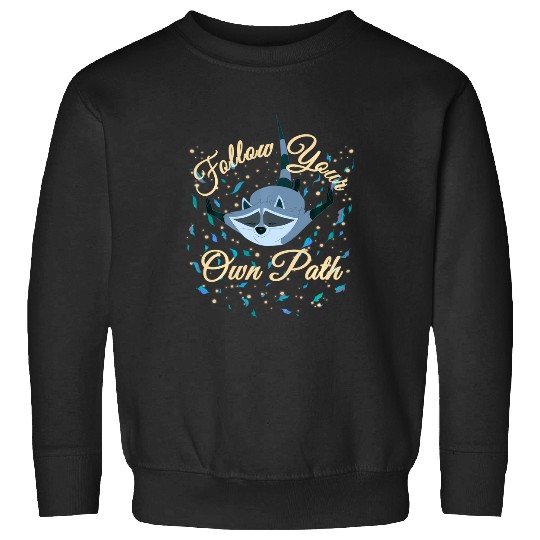 Disney Pocahontas Meeko Follow Your Own Path Text Sweatshirts