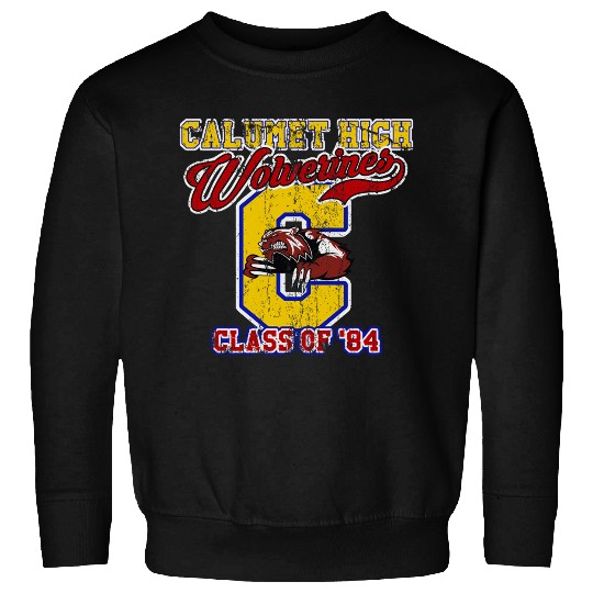 Calumet High Wolverines Class of 84, distressed & faded Sweatshirts