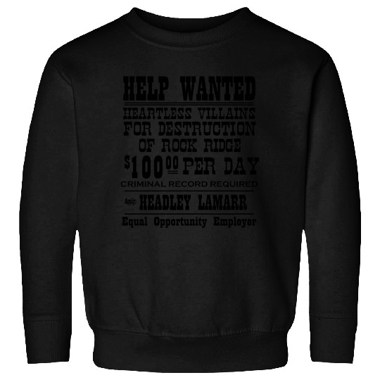 Blazing Saddles Wanted Poster Sweatshirts