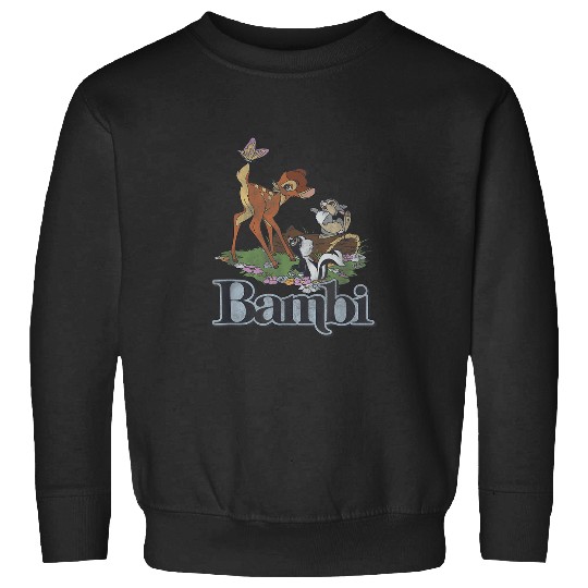 Disney Bambi  Group Floral Poster Sweatshirts
