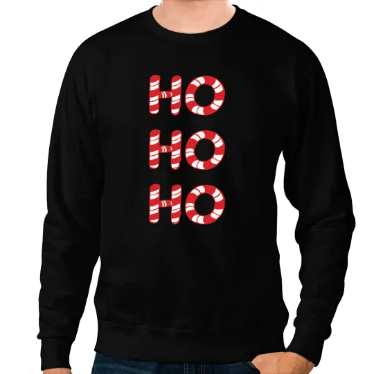 HO HO HO Candy Canes Christmas Sweatshirts
