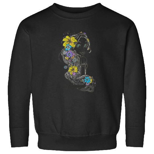 Disney Tangled Rapunzel Floral Sketch Portrait Sweatshirts