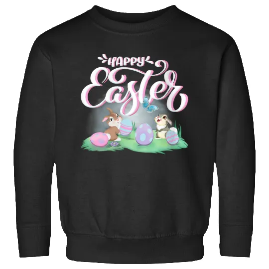 Disneyss Bambi Happy Easter Thumper Miss Bunny Vintages Logo Vneck Sweatshirts