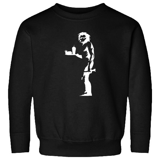 Stabilitees Funny Banksy Graffiti Caveman With Junk Food Stencil Slogan Sweatshirts