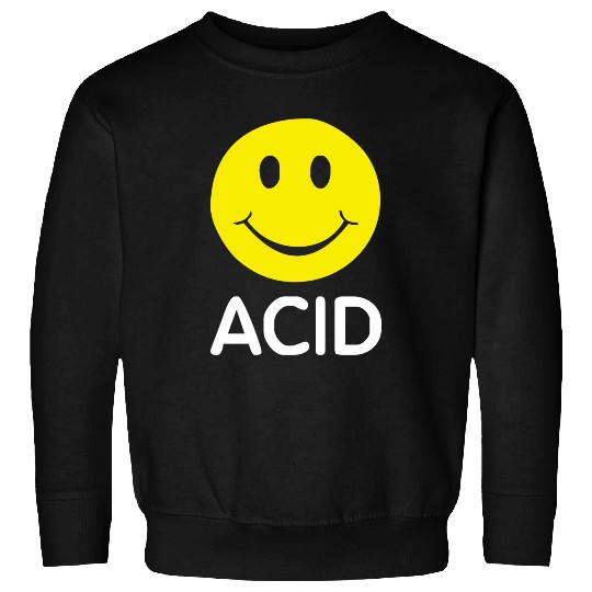 ACID HOUSE SMILEY FACE 90_s Rave Club Hardcore Party Sweatshirts