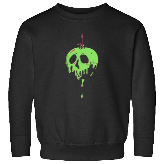 Disneyss Snow White Poison Apple Green Neon Left Chest Pocket Vneck Sweatshirts