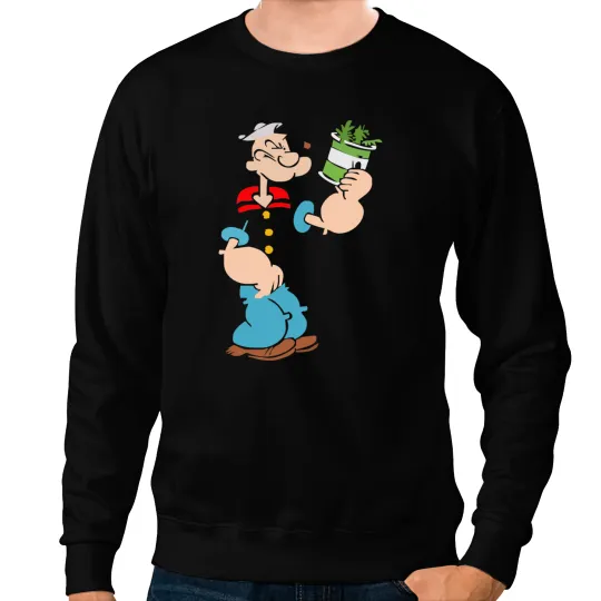 Popeye Spinach Retro Mens Funny Sweatshirts