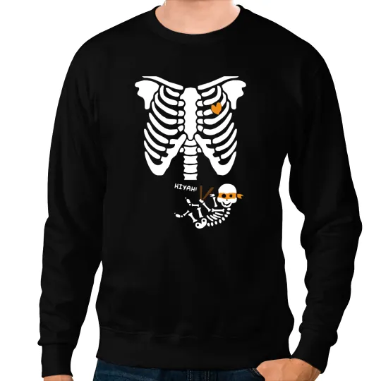 Pregnant Skeleton Baby Costume Halloween Maternity Ninja Ladies Sweatshirts