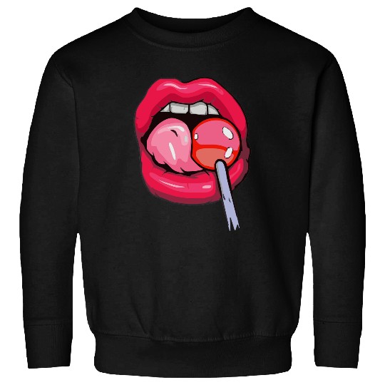 woman-licking-lollipop Sweatshirts