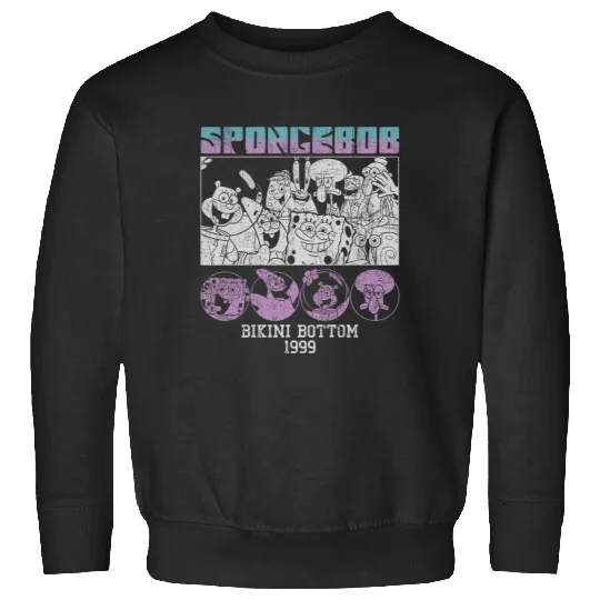 SpongeBob SquarePants Vintage Bikini Bottom Group Poster  : Bobs Burgers Family Shirt, Bobs Burgers Vintage Sweatshirts