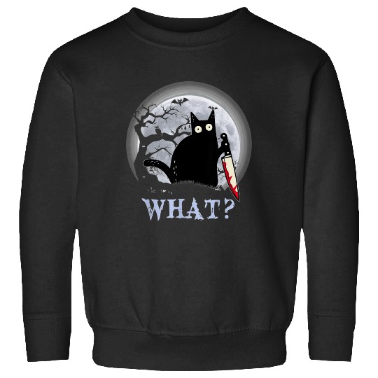 Cat What_ Murderous Black Cat With Knife Halloween  : Bobs Burgers Family Shirt, Bobs Burgers Vintage Sweatshirts