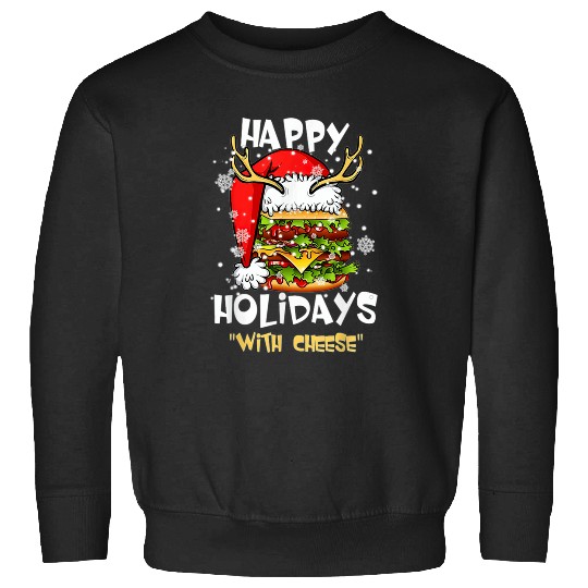 Happy Holidays With Cheese Cheeseburger Christmas  : Bobs Burgers Family Shirt, Bobs Burgers Vintage Sweatshirts