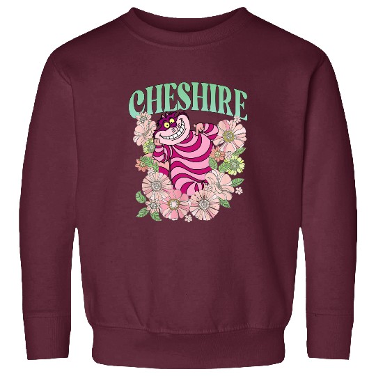 Retro Cheshire Cat Floral Sweatshirts, Alice In Wonderland Sweatshirts, Disney Cats Sweatshirts