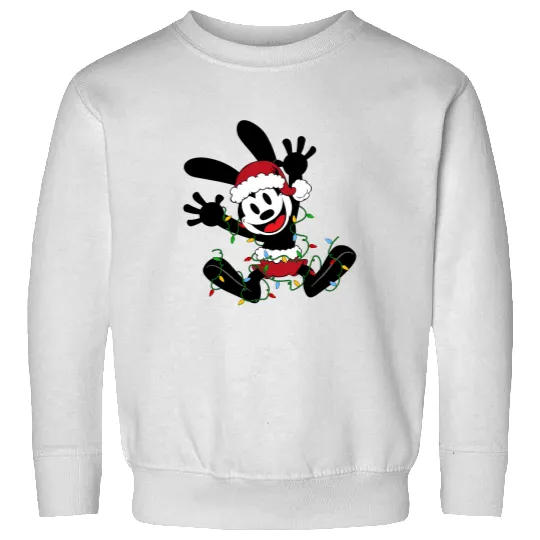 Disney Epic Mickey Oswald The Lucky Rabbit Christmas Lights Sweatshirts