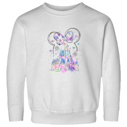 Watercolor Disney castle Sweatshirts, Minnie ears castle Sweatshirts, Magic Kingdom Sweatshirts, Disney world Disneyland Sweatshirts