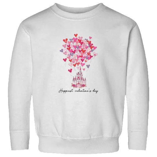 Disney Castle Balloons Sweatshirts, Disneyland Valentines Sweatshirts