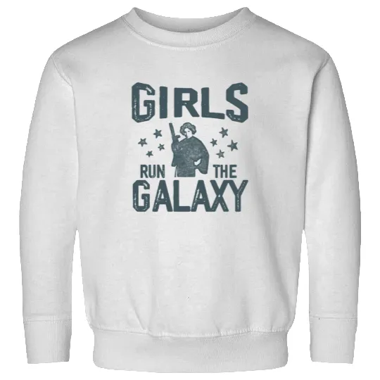 Vintage Star Wars Princess Leia Girls Run The Galaxy Sweatshirts, Disney Star Wars Sweatshirts