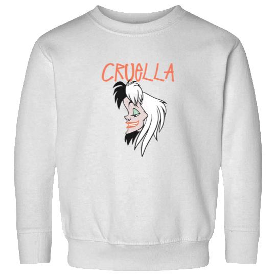 Cruella De Vil Smiley Portrait Sweatshirts, 101 Dalmatians Sweatshirts, Disney Villains Sweatshirts