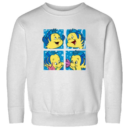 Cute Flounder Portrait Sweatshirts, Disney The Little Mermaid Sweatshirts