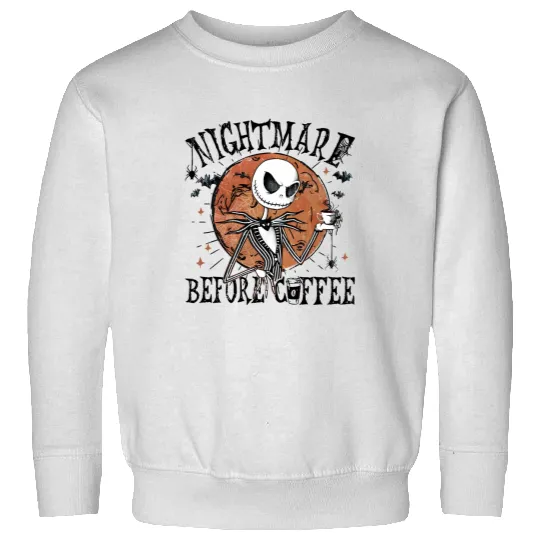Jack Skellington Nightmare Before Coffee Sweatshirts, Disney Halloween Sweatshirts