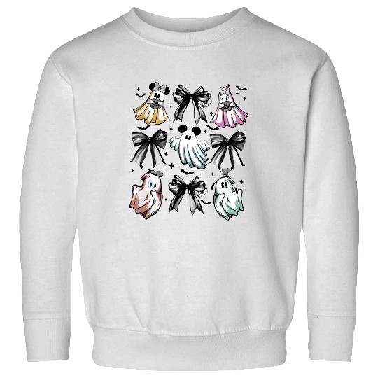 Mickey and Friends Ghost Coquette Bow Disney Halloween Sweatshirts