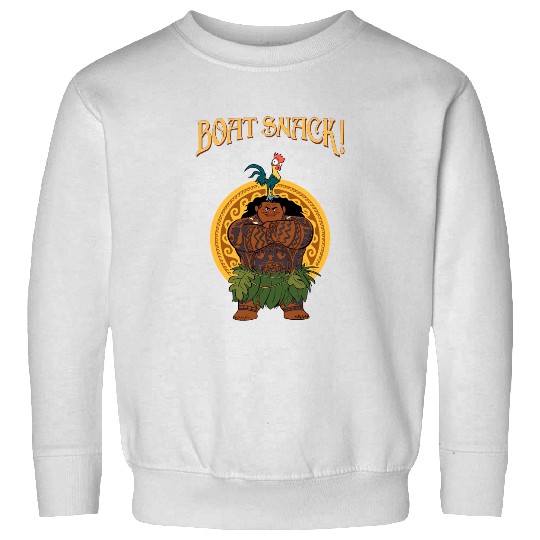 Funny Maui And Hei Hei Boat Snack Retro Sweatshirts, Disney Moana