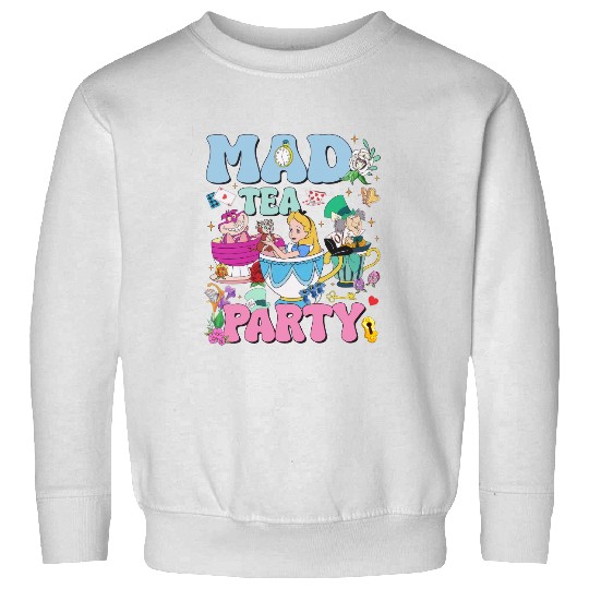 Vintage Mad Tea Party Disneyland Alice in Wonderland Sweatshirts, Floral Alice Mad Hatter