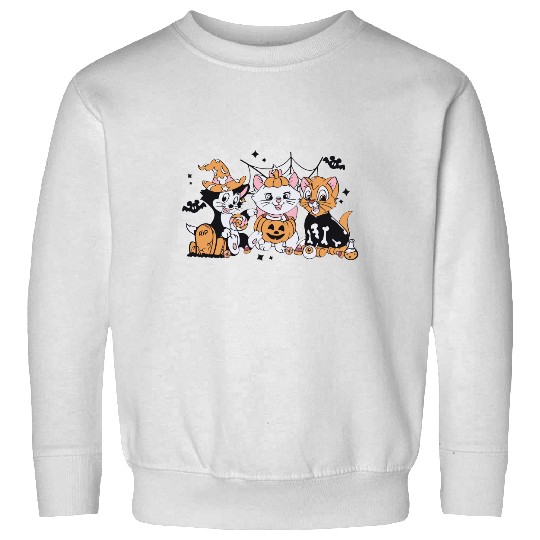 Disney Cat Halloween  Sweatshirts, Aristocats Halloween Sweatshirts, Marie Toulouse Berlioz, Spooky Season Sweatshirts, Halloween Party Sweatshirts