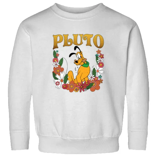 Pluto Dog Disney Floral Sweatshirts, Retro Pluto Sweatshirts, Disney Pluto Sweatshirts, Disney Animal Kingdom Sweatshirts