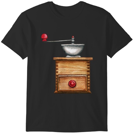 Discover Traditional Wood Coffee Grinder T- Shirt Retro Wooden Coffee Hand Grinder T- Shirt T-Shirts