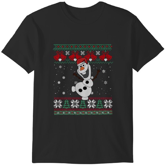 Discover Disney Frozen Olaf Ugly Christmas Sweater Xmas Lights and Snowflake Baby T Shirts