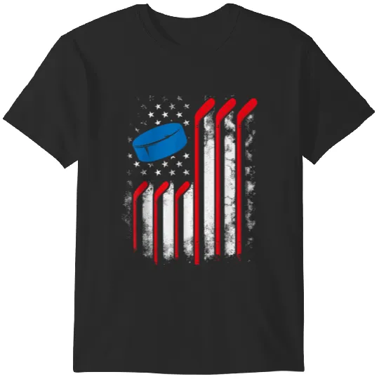 Discover Patriotic Field Hockey Player Hockey Fan Usa Flag T-Shirts