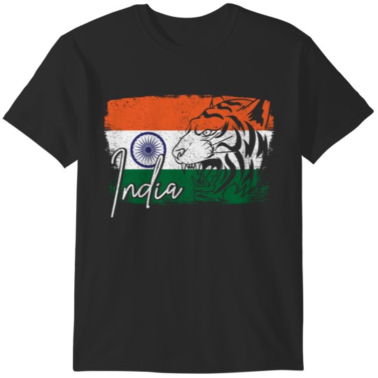 India Indian Flag Tiger Souvenir Pride T-Shirts