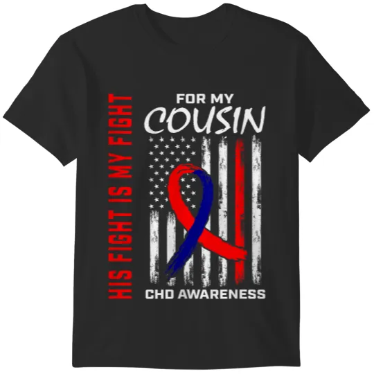 Chd Awareness Usa Flag Cousin Heart Disease Graphic Gifts T-Shirts