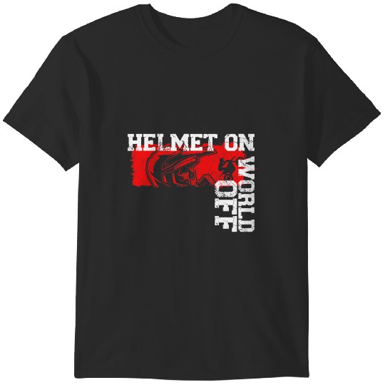 Discover Dirt Bike Motorcross MX Rider Vintage Helmet On World Off T-Shirts