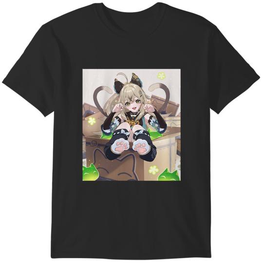 Kirara If I Fit, I sit - Genshin Impact Cat Girl Waifu T-Shirts