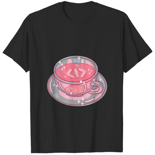 Kawaii Coding Tea CupPink T-Shirts