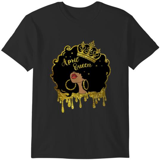 Discover April Queen Afro Girl  Afro Queen Birthday Gift Juneteenth T-Shirt Cool Gift, April Tees T-Shirts