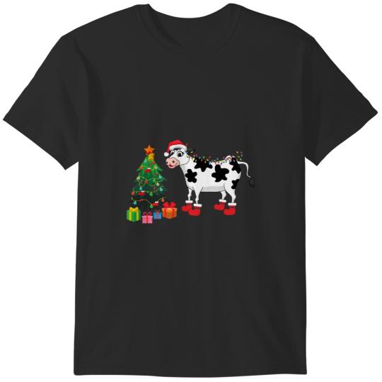 Farm Animal Xmas Tree Farmer Cow Christmas T-Shirts