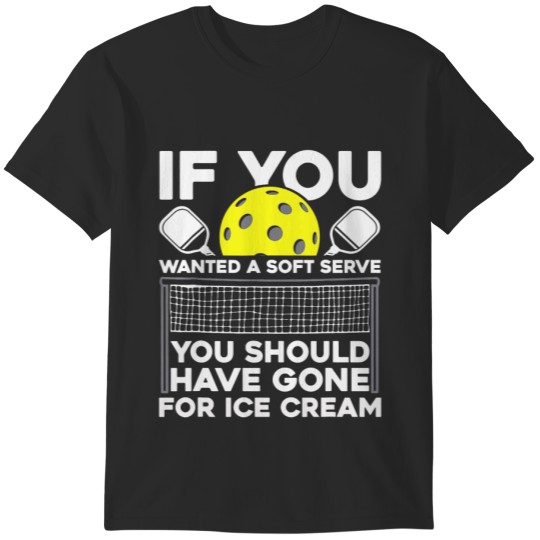 Pickleball Soft Serve Ice Cream Funny Pickle Ball Player T-Shirts
