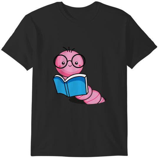 Discover Lacrosse Gift Book Worm Costume World Book Day Cute Kawaii Worm Reading T-Shirts