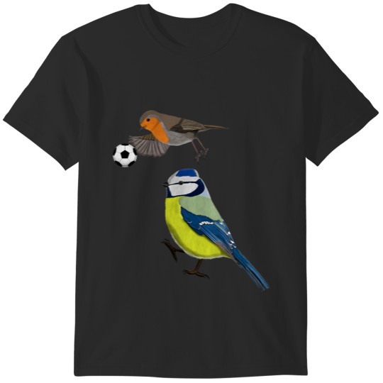 Lacrosse Gift Blue Tit Robin Play Football Bird Funny Children T-Shirts