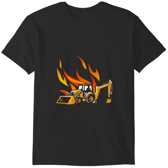 Discover Backhoe Excavator Digger Construction Worker Digging T-Shirts