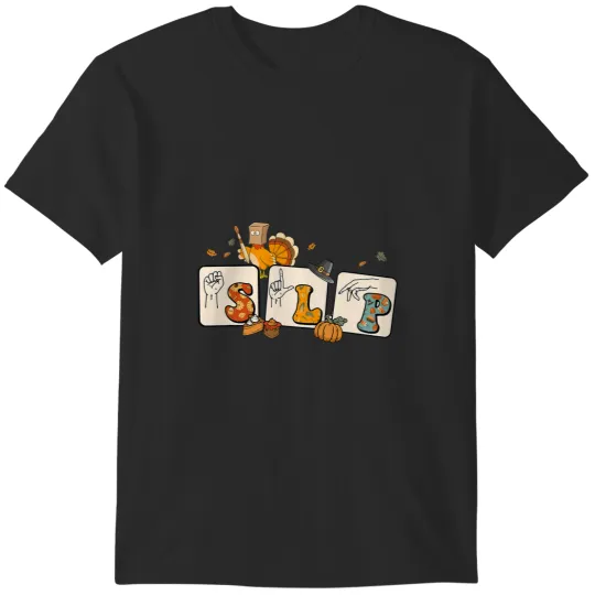 Peace Love Visuals Speech Therapist Thanksgiving SLP Turkey T-Shirts