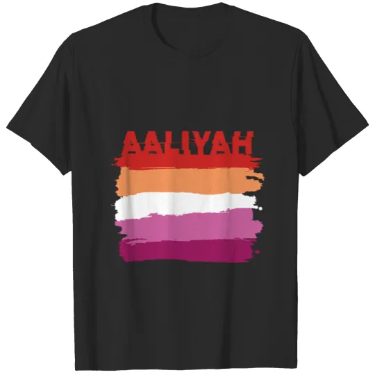 Aaliyah lesbian name Rainbow LGBT pride T-Shirts